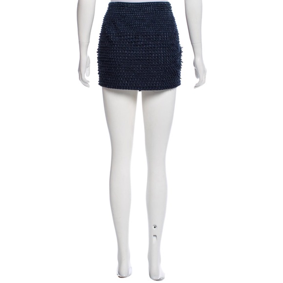 Haute Hippie Navy Scalloped Mini Skirt - Picture 5 of 14